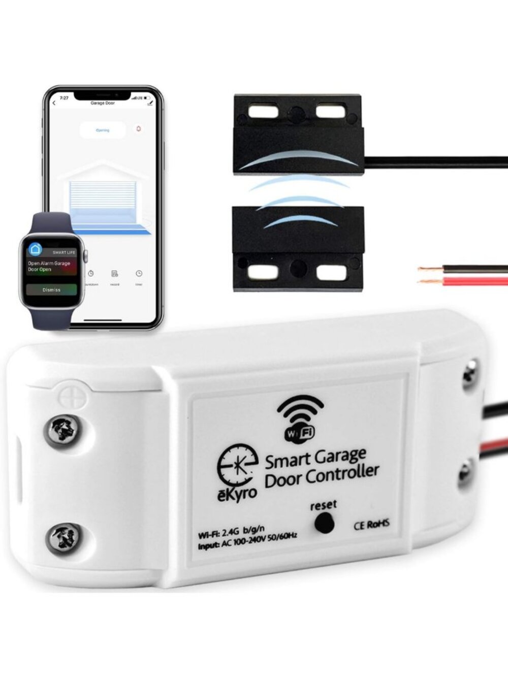 Smart Garage Door Opener - Universal WiFi Remote, Alexa & Google Home